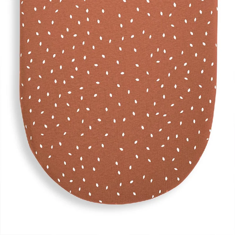 Weekend Best Price Deals The Little Green Sheep Organic Moses Basket Fitted Sheet - Terracotta Rice Print