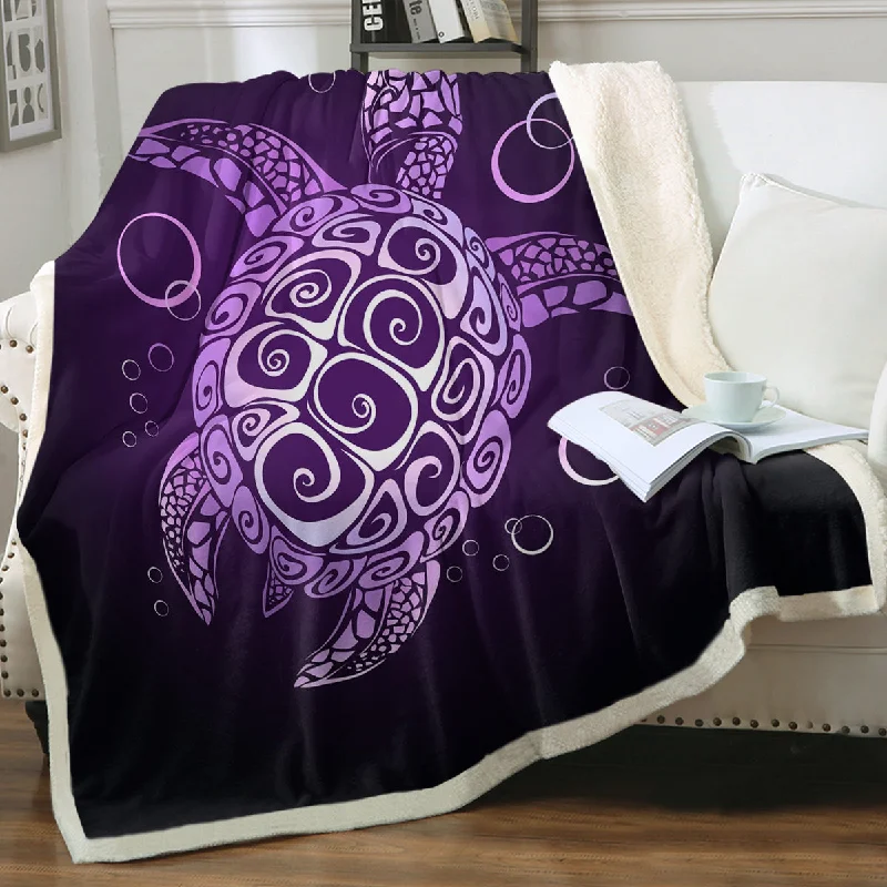 Weekend Hot Offers The Purple Turtle Twist Soft Sherpa Blanket