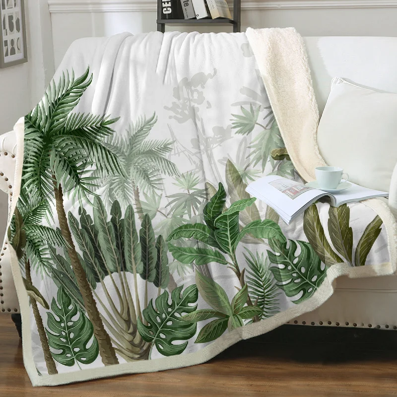 Weekend Shopping Fiesta Vintage Tropical Soft Sherpa Blanket