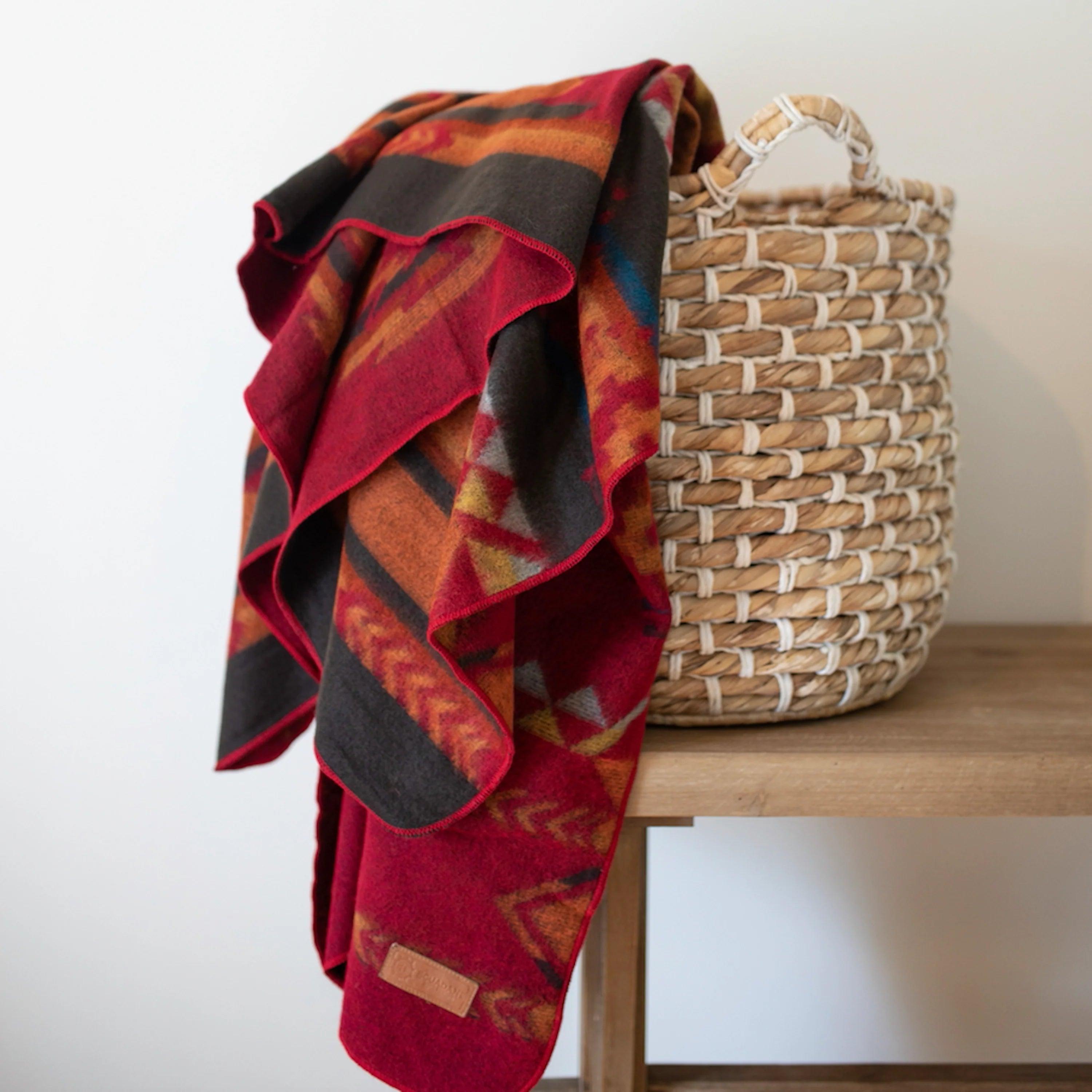 Season-End Deals Wildfire Red Handwoven Blanket