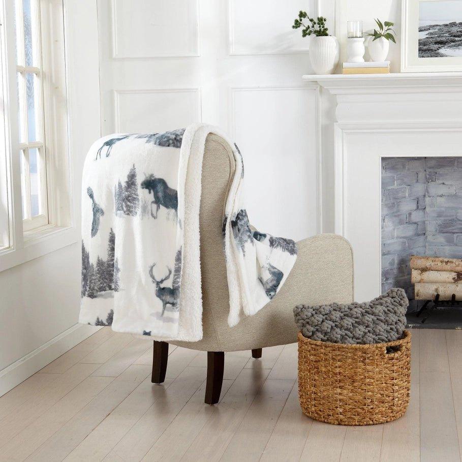 The Big Clearance Woodlands Sherpa Throw Blanket